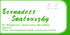 bernadett spalovszky business card